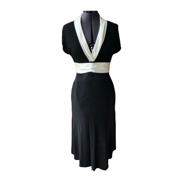 Olian Classic Short-Sleeve Maternity Dress Evening V-Neck Knee-Length XS - Picture 1 of 7